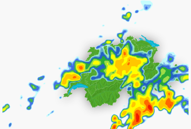 Kurz vor Mitternacht regnet es an vielen Orten stark, Gewitter sind nicht ausgeschlossen.